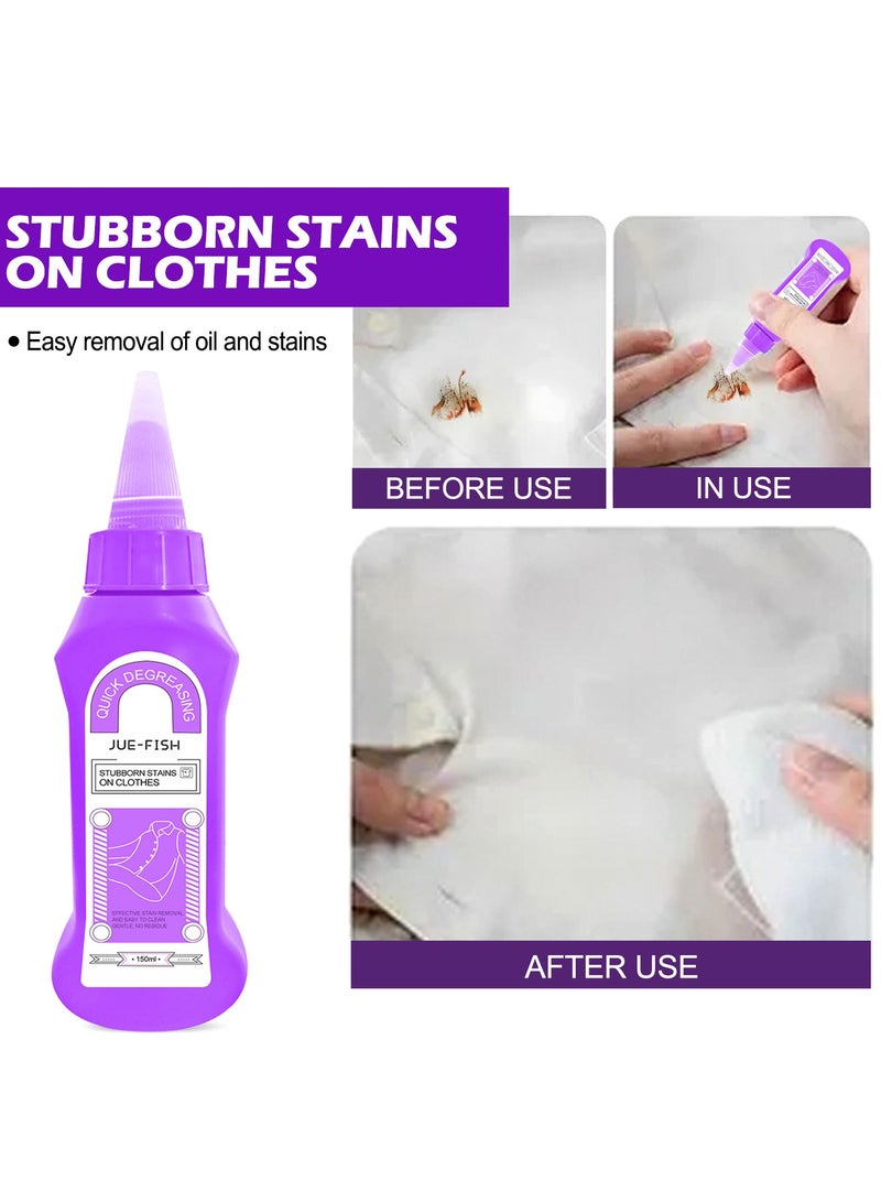 منظف الغسيل بالإنزيم النشط من Jue-Fish 150 مل مزيل بقع الغسيل ، زيت منظف ، عفن ، بقع ، بقع عنيدة - Image 1